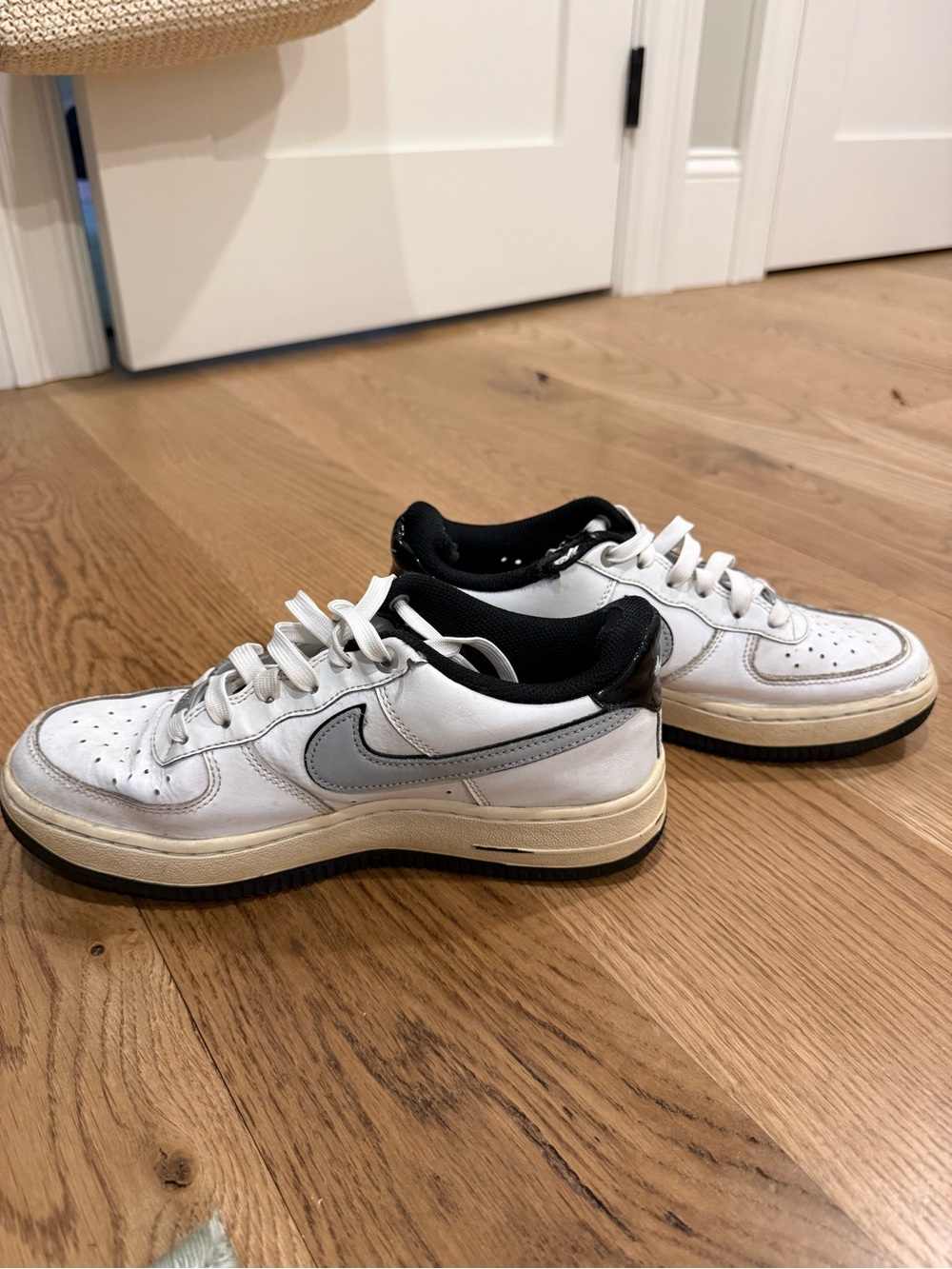 Nike Air Force’s with Black Lining and Gray Swoosh